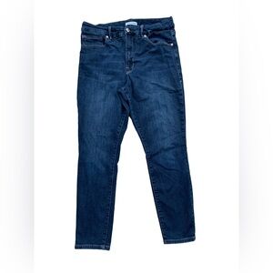 Good American Women’s Size 14 / 32 Good Legs Crop Skinny Jeans Stretch Blue260